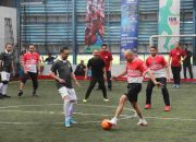 Laga pembukaan olahraga Turnamen Piala Bupati Bekasi, Tim Forkopimda berkesempatan tanding melawan Tim Futsal DPRD Kabupaten Bekasi, pada Turnamen Futsal Piala Bupati Bekasi 2025, di Deltamas Sport Center, Cikarang Pusat, Jumat (08/08/2025).