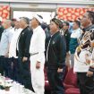 Wakil Bupati Bekasi, Asep Surya Atmaja (dua dari kanan) turut hadiri Penyambutan dan Syukuran Kontingen Jawa Barat yang berhasil mempertahankan gelar Juara Umum pada Festival Olahraga Rekreasi Masyarakat Nasional (FORNAS) VIII Tahun 2025 di Pusdai Kota Bandung, Kamis (7/8/2025). 