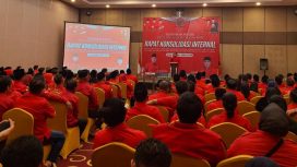 DPC PDI Perjuangan Kota Bekasi saat menggelar konsolidasi internal 
