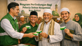 Program jaminan sosial bagi marbot, imam masjid, dan guru ngaji kerjasama DMI Kabupaten Bekasi dengan BPJS Ketenagakerjaan. Gambar Ilustrasi.
