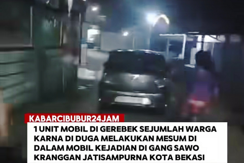 Warga Gerebek Mobil yang Diduga Mesum di Gang Sawo Kranggan Jatisampurna